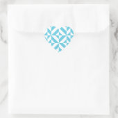 Ocean Blue Geometric Deco Pattern Hart Sticker (Tas)