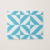 Ocean Blue Geometric Deco Pattern Legpuzzel (Horizontaal)