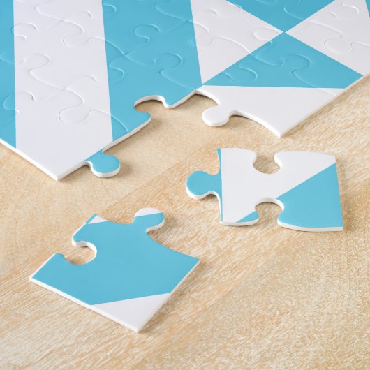 Ocean Blue Geometric Deco Pattern Legpuzzel (Zijkant)