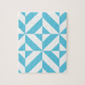 Ocean Blue Geometric Deco Pattern Legpuzzel (Verticaal)