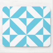 Ocean Blue Geometric Deco Pattern Muismat (Voorkant)
