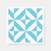 Ocean Blue Geometric Deco Pattern Servetten (Voorkant)