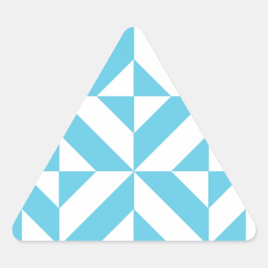 Ocean Blue Geometric Deco Pattern Sticker (Voorkant)