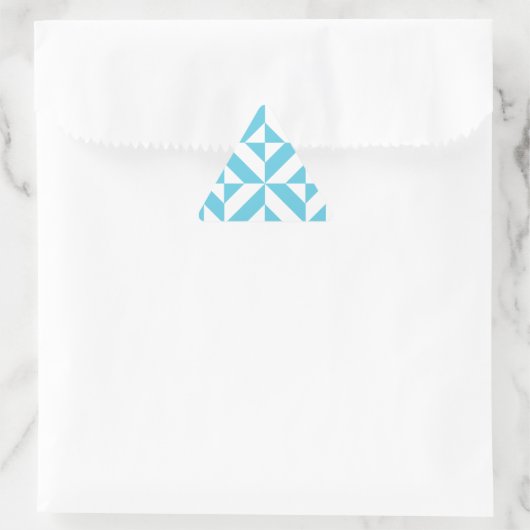 Ocean Blue Geometric Deco Pattern Sticker (Tas)