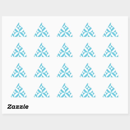 Ocean Blue Geometric Deco Pattern Sticker (Vel)