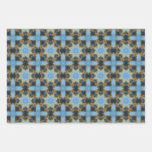 Ocean blue geometrisch patroon No1 Inpakpapier Vel (Voorkant 3)