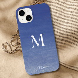 Ocean Blue Gepersonaliseerde Monogram Naam Case-Mate iPhone 14 Hoesje