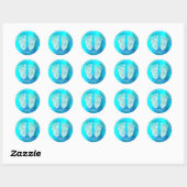 Ocean Blue Glitter Feet Baby shower Favor Dank Ronde Sticker (Vel)