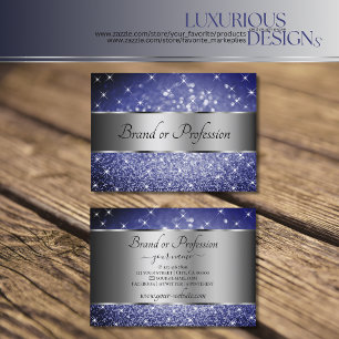 Ocean Blue Glitter Silver Effects Lumineuze Stars Visitekaartje