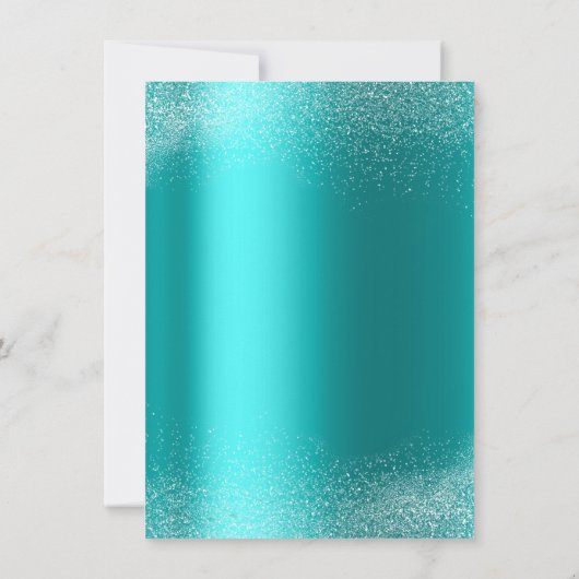 Ocean Blue Glitter Spark Sand Bridal Birthday Kaart (Achterkant)