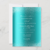 Ocean Blue Glitter Spark Sand Bridal Birthday Kaart (Voorkant)