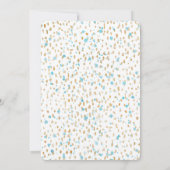 Ocean Blue Gold Confetti Stippen Baby shower Kaart (Achterkant)
