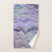 OCEAN BLUE GOLD MARBLE SWIRL TOWEL SET BAD HANDDOEK (Handdoek)
