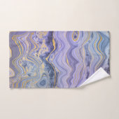 OCEAN BLUE GOLD MARBLE SWIRL TOWEL SET BAD HANDDOEK (Handdoek)