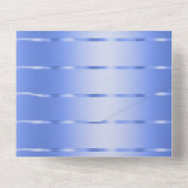 Ocean Blue Gold Ribbon Wedding All In One Uitnodiging (Achterkant)