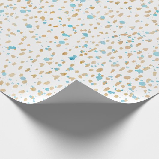 Ocean Blue Gold Sand-Stippen Cadeaupapier (Hoek)