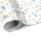 Ocean Blue Gold Sand-Stippen Cadeaupapier (Rol Hoek)