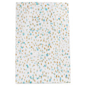 Ocean Blue Gold Sand-Stippen Medium Cadeauzakje (Voorkant)