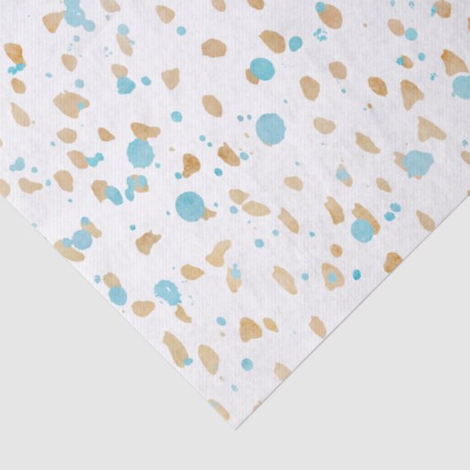 Ocean Blue Gold Sand-Stippen Tissuepapier (Detail)