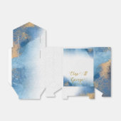 Ocean Blue Gold Waterverf Welkom bruiloft Bedankdoosjes (Uitgevouwen)