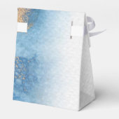 Ocean Blue Gold Waterverf Welkom bruiloft Bedankdoosjes (Achterkant)