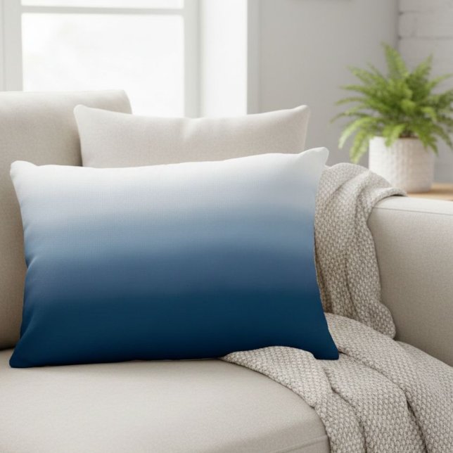 Ocean Blue Gradient Decorative Pillow - Cafécore Accent Kussen (Creator heeft geüpload)