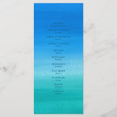 Ocean Blue Green Beach Tropical Palm Tree Wedding Programmakaart (Achterkant)