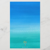 Ocean Blue Green Beach Wedding Invitation (Achterkant)