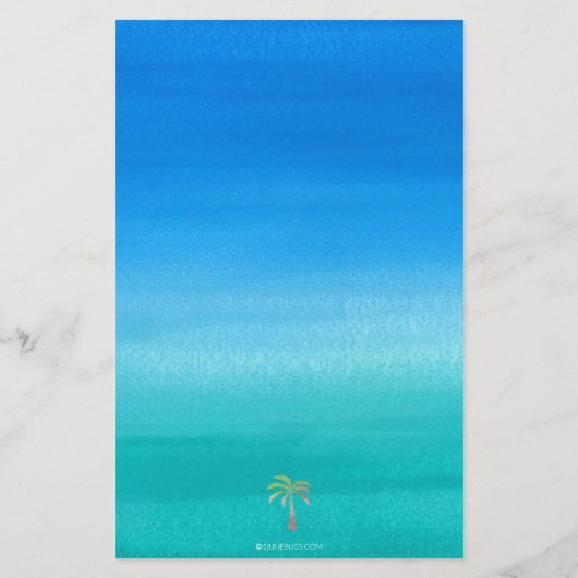 Ocean Blue Green Beach Wedding Invitation (Achterkant)