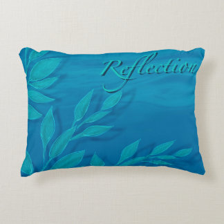 Ocean blue green bladeren reflectiescript accent kussen
