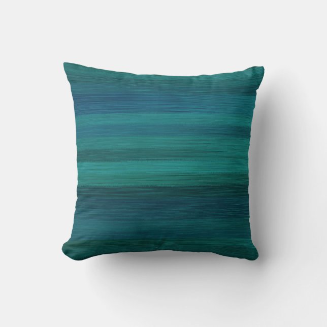 Ocean Blue Green Blauwgroen Modern Decorative Pill Kussen (Voorkant)