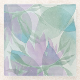 Ocean Blue Green Waterverf Transparant Lavander Glazen Onderzetter