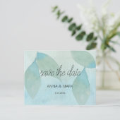 Ocean Blue Green Waterverf Transparent Original Feestdagenkaart (Staand voorkant)