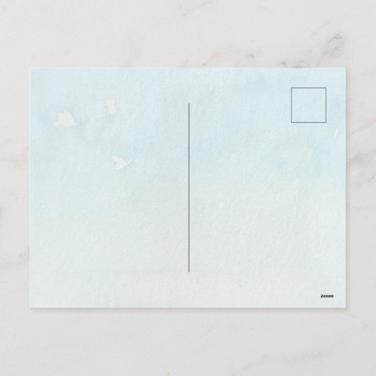 Ocean Blue Green Waterverf Transparent Original Feestdagenkaart (Achterkant)