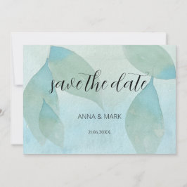 Ocean Blue Green Waterverf Transparent Original Kaart