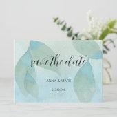 Ocean Blue Green Waterverf Transparent Original Kaart (Staand voorkant)