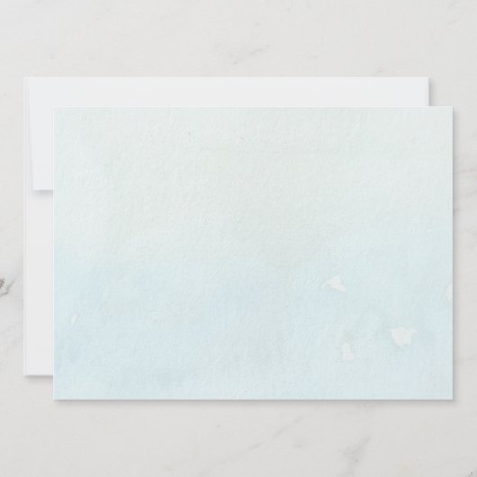 Ocean Blue Green Waterverf Transparent Original Kaart (Achterkant)