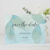 Ocean Blue Green Waterverf Transparent Original Kaart (Staand voorkant)