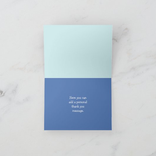 Ocean Blue Grey Whale Note-kaarten Bedankkaart (Binnen)