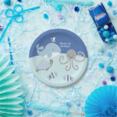 Ocean Blue Grey Whale Zee Life Party Bord (Feest)