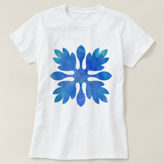Ocean Blue Hawaiian Quilt Modern Boho Island Vibes T-shirt (Design voorkant)