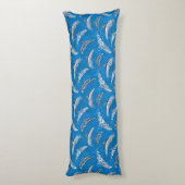 Ocean Blue Hawaiian Tribal Dolphins Lichaamskussen (Achterkant (Verticaal))