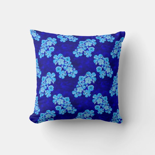 Ocean Blue Honu Turtles Hibiscus Flowers Kussen (Voorkant)
