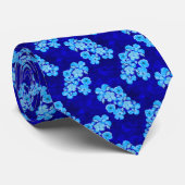 Ocean Blue Honu Turtles Hibiscus Flowers Stropdas (Opgerold)