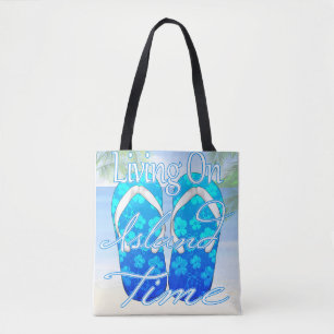 Ocean Blue Island Time Tote Bag
