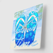Ocean Blue Island Time Vierkante Klok (Hoek)
