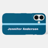 Ocean Blue Kleur Gepersonaliseerde Naam Case-Mate iPhone Case (Achterkant (horizontaal))