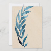 Ocean Blue laurier gebladerte baby boy douche uitn Kaart (Achterkant)