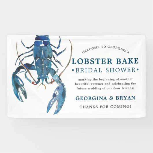 Ocean Blue Lobster Bake Party Spandoek (Horizontaal)