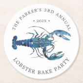Ocean Blue Lobster Bake Ronde Kartonnen Onderzetter (Voorkant)